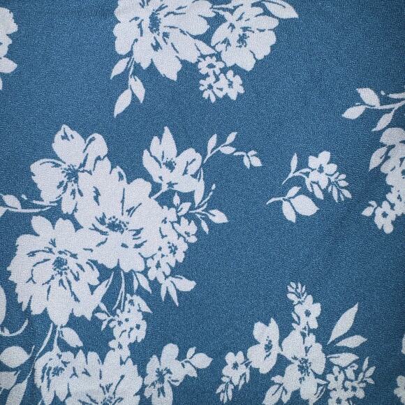 Old navy Crepe A-Line blue floral Midi Skirt women’s size petite small - Picture 5 of 7